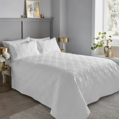 Dunelm Cavali Bedspread 230cm x 200cm White