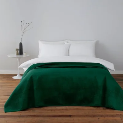 Dunelm Emerald Pinsonic Bedspread Green
