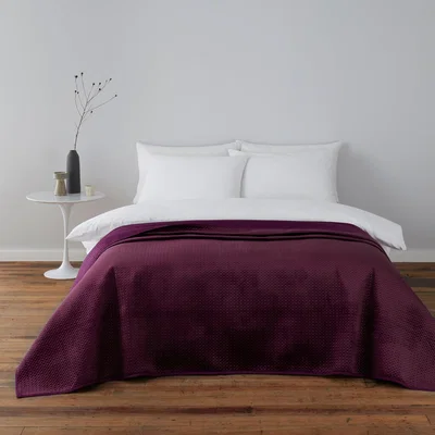 Dunelm Violet Plum Bedspread Plum
