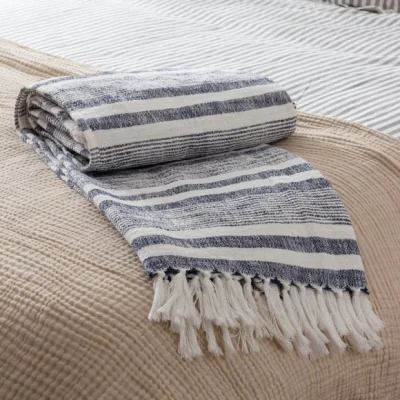 Dunelm Yard Neela Stripe Cotton Throw Blanket, 130cm x 180cm