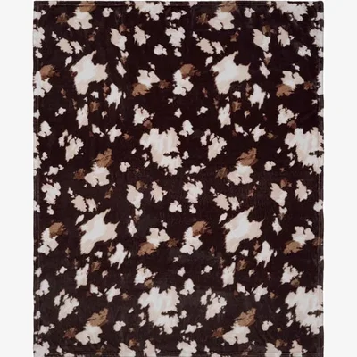 Dunelm Fusion Cow Print Fleece Throw Blanket
