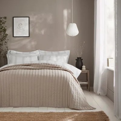 Dunelm Tetbury Bedspread Natural