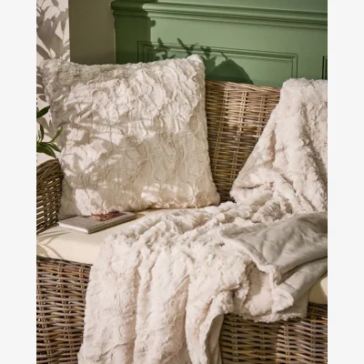 Dibor Cream Textured Cushion and Throw Collection