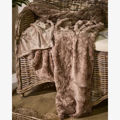 Dibor Truffle Textured Throw