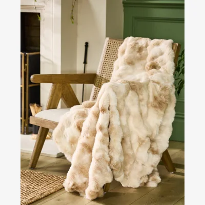Dibor Brown Faux Fur Throw