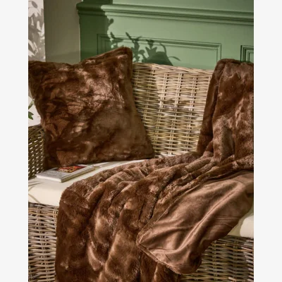 Dibor Teddy Brown Cushion and Throw Collection
