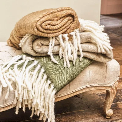 Graham & Green Graham and Green Olive Lambstail Throw
