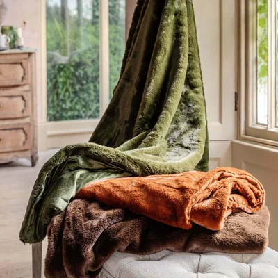 Graham & Green Graham and Green Bear Brown Faux Fur Throw