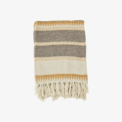 Graham & Green Cream and Mustard Woven Throw