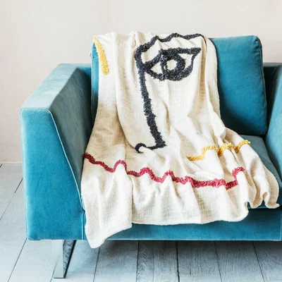 Graham & Green Abstract Face Print Throw