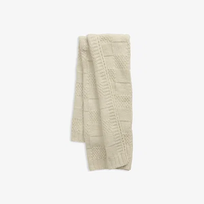 Habitat Habitat Knitted Check Throw - Oatmeal - 125x150cm