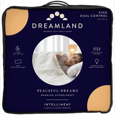 Habitat Dreamland Ivory Supersoft Dual Control Overblanket-King