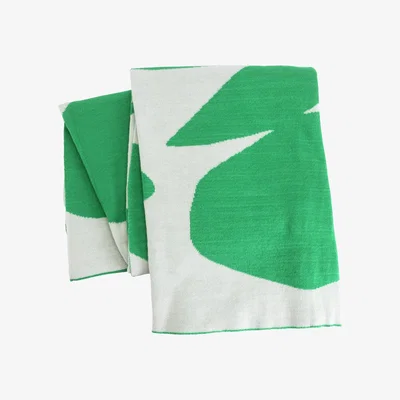 Habitat Habitat Floral Pattern Knit Throw - White & Green -125x150cm