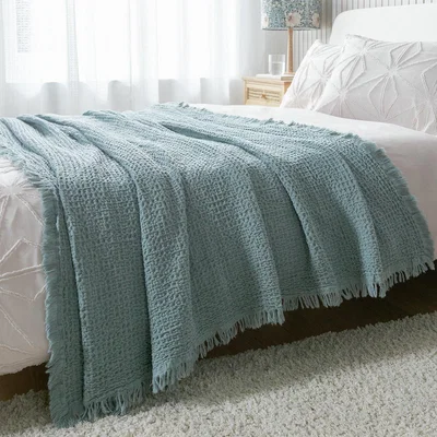 Habitat Habitat Waffle Seafoam Throw - Green - 150x200cm