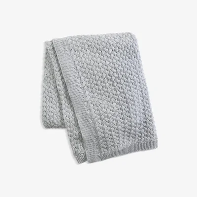 Habitat Habitat Plain Knitted Throw - Grey - 125x150cm