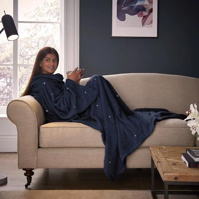 Habitat Silentnight Navy Sparkle Snugsie Wearable Blanket