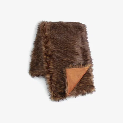 Habitat Habitat Faux Fur Throw - Brown - 125x150cm