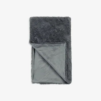 Habitat Habitat Faux Fur Textured Throw - Charcoal - 150x200cm