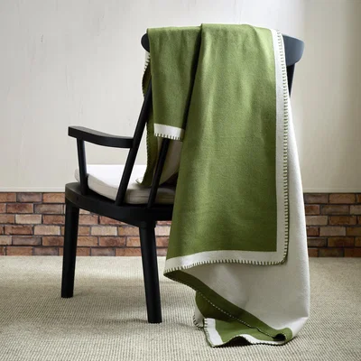 Habitat Habitat Blanket Stitch Throw - Green - 125x150cm