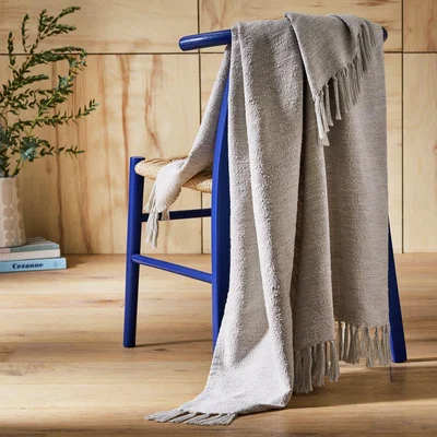 Habitat Habitat Recycled Woven Throw - Natural - 125x150cm