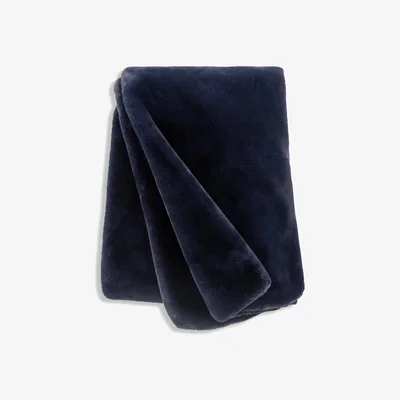 Habitat Habitat Faux Fur Throw - Navy- 125x150cm