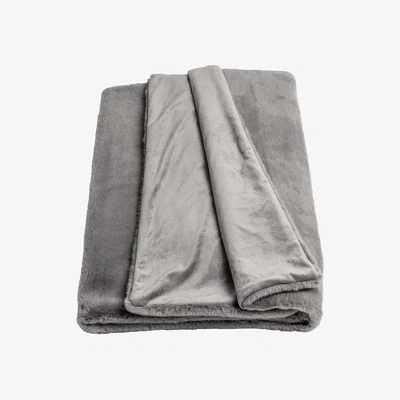 Habitat Habitat Faux Fur Plain Throw - Grey