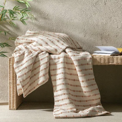 Habitat Habitat Global Throw - Neutral & Rust - 200x220cm