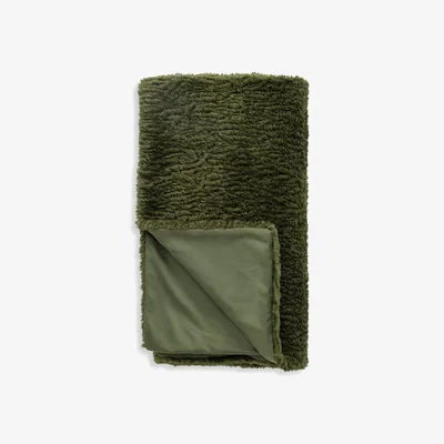 Habitat Habitat Shearling Throw - Moss Green - 125x150cm