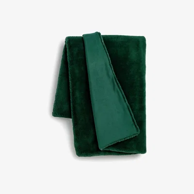 Habitat Habitat Faux Fur Plain Throw - Emerald Green