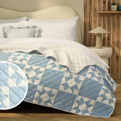 Habitat Habitat Quilted Motif Bedspread - White - 200x220cm