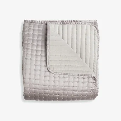 Habitat Habitat Quilted Velvet Throw - Grey - 150x200cm
