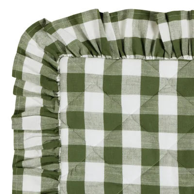Habitat Habitat Gingham Bedspread - Green - 220x200cm