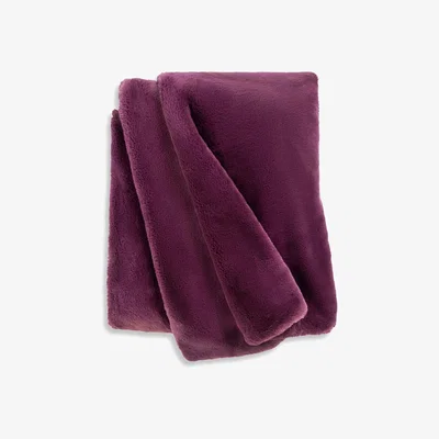 Habitat Habitat Faux Fur Throw - Plum - 125x150cm