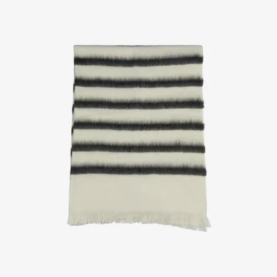 Habitat Habitat Elouise Fluffy Stripe Throw - Black and White