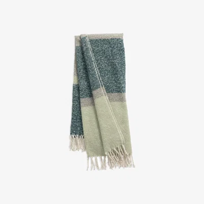 Habitat Habitat Brushed Stripe Faux Mohair Throw - Blue & Sage