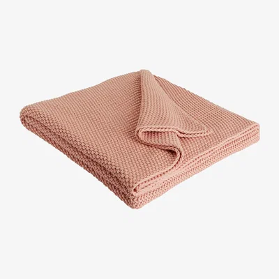 Habitat Habitat Paloma Knitted Cotton Throw - 125 x 170cm - Pink
