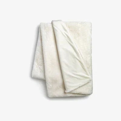 Habitat Habitat Faux Fur Plain Throw - Cream
