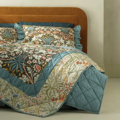 Habitat Habitat x Morris & Co. Hyacinth Quilted Bedspread - 220x200cm