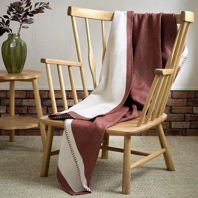 Habitat Habitat Blanket Stitch Throw - Berry - 125x150cm