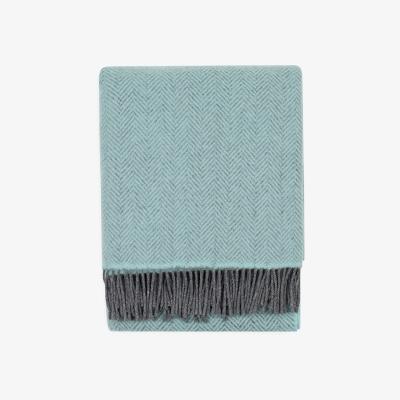 Heal's Heal's Merino & Cashmere Herringbone Throw Grey - Heal's UK Bedroom Furniture