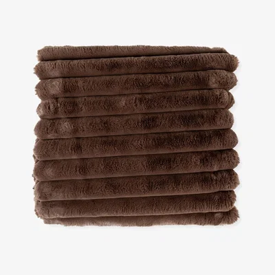 Heal's Heal's Chunky Cord Faux Fur Throw Mocha 150 x 220cm