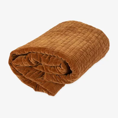 Heal's Heal's Kantha Velvet Bedspread Toffee 140 x 200cm