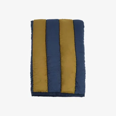 Heal's Heal's Stripe Quilt Navy and Olive 240 x 260cm