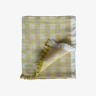 Heal's Brita Sweden Poppy Merino Throw Green 130 x 170cm