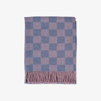 Heal's Heal's Pure Alpaca Throw Blue Check
