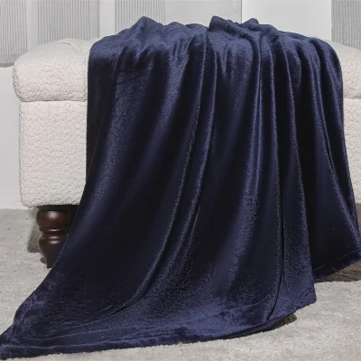 Homebase Fleece Throw - 120x150cm - Navy