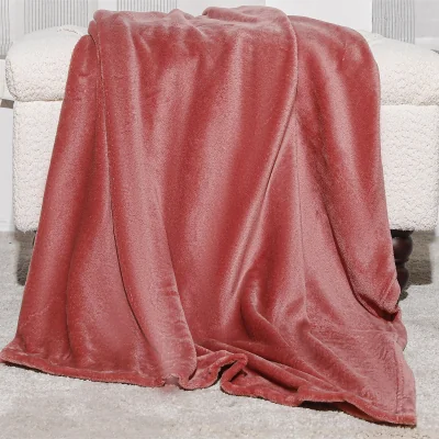 Homebase Fleece Throw - 120x150cm - Rose