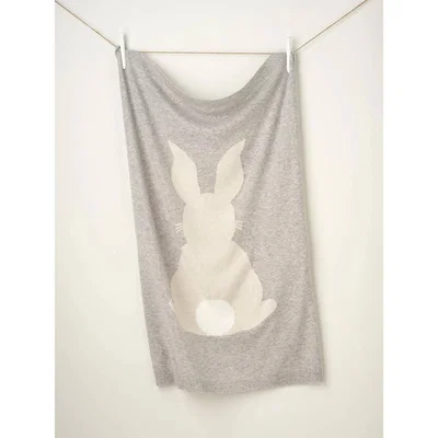 John Lewis Truly Baby Bunny Wool Cashmere Blend Blanket, Grey