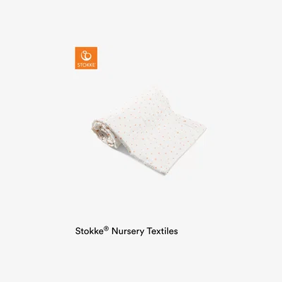 John Lewis Stokke Organic Cotton Muslin Blanket, Coral Bee