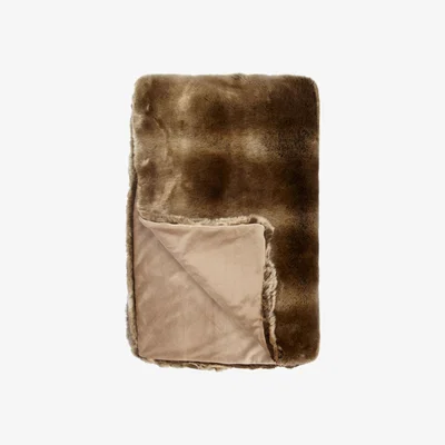 John Lewis John Lewis & Partners Faux Fur Throw, Golden Brown